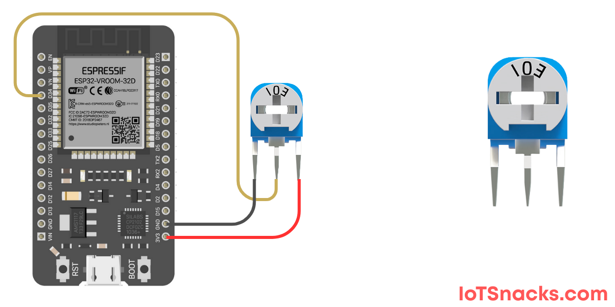 Potentiometer with ESP32 DOIT DevKit v1 – Step-by-Step Tutorial